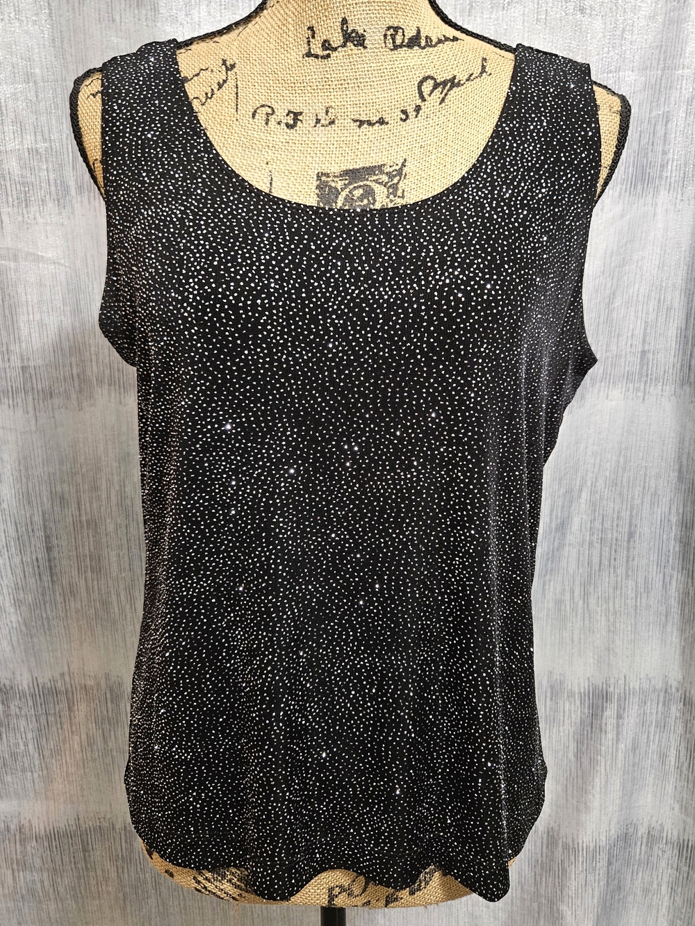 Chico's Black Dot-Print Sleeveless Tank